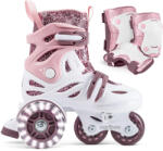 Cariboo Ballerina gyerek görkorcsolya szett + lila védőfelszerelés fehér|lila|rózsaszín