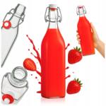 SuperButelki Négyzet Alakú Palack, 1L, mechanikus zárral, 32cm magas (BUTELKA_1000_KWADRAT_KM)