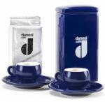 Danesi Duo Plus Set Blue - Sötét kávékazetta 250 g + 2 csésze és 2 csészealj - kék