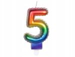 Boland Színes számgyertya 5, 14cm, ötös számú, születésnapra