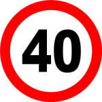  Matrica | Sebességkorlátozás | 40 km/h | 18x18 cm