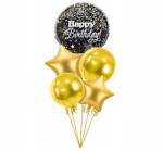  Születésnapi lufi csokor, arany, 5db