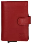 Double-D piros bőr pop-up mini pénztárca, kártyatartó 10×7 cm (DD-18208-017)