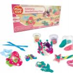 Playtive Modell gyurma készlet, 16 részes, 8 szín csillámmal, 3 éves kortól (4055334201933)