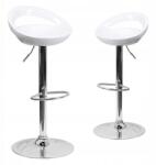 Timeless Tools Kitti bárszék, 2db, állítható magasság, fém, műanyag, fehér (HOP1001244-2)