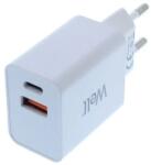 Well Incarcator retea Well 1x USB-A QC3.0 1x USB-C PD 30W alb PSUP-USB-WPQ3001WE-WL (PSUP-USB-WPQ3001WE-WL) - pretexpert