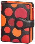 VISCONTI fekete pöttyös női bőr pénztárca (P-3 Very Berry Polka)