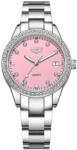 LIGE Ceas Dama Lige 89184 Argintiu-Roz , Design Fashion, Functii Multiple, AfiE aj Luminos, Rezistent la Apa 3ATM Ceas