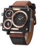 Oulm Unique Designer Ceas barbatesc Oulm Casual Elegant Quartz Analog Sport Luxury Multiple fuse orare Maro Ceas