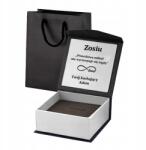  Szürke Ékszertartó doboz, kézitáska, gravírozható, 7cm magas