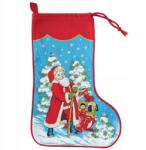 Gotel Karácsonyi ajándék zokni, Mikulás, karácsonyi dekoráció, poliészter, 39×27cm (E14B)