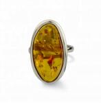  Konyak borostyán gyűrű, 925 ezüst, állítható, tanúsítvány doboz - allegro - 27 360 Ft