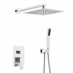 Laveo Falsík Alatti Zuhanyszett, króm, nagy esőztetővel, 25cm (BLQ002P)