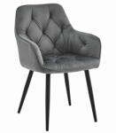  Valora LUKK étkezőszék - Sötétszürke bársony, fekete lábakkal x 1