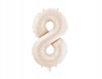 Party Deco Fólia lufi, 86cm, világos bézs, 8-as szám