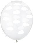 Party Deco Lufik, 30cm, felhők, Crystal Clear, 6db