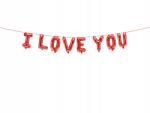 Party Deco Fólia lufi I Love You, piros, 260×40cm, Valentin Nap