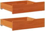 vidaXL 2 db viaszbarna tömör fenyőfa ágy alatti fiók 75 x 55 x 17 cm (850934)