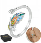 Bsrebra Ezüst gyűrű 925, toll, cirkónia, állítható