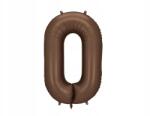 Party Deco Fólia lufi "0", 86cm, mocca