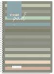 STREET Spirálfüzet STREET Pad A4 kockás 100 lapos sötét csíkos (67142) - tonerpiac