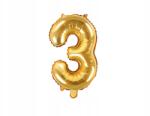 Party Deco Fólia lufi, "3", 35cm, arany