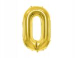 Party Deco Fólia lufi ''0'', 72cm, világos arany
