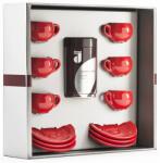 Danesi La Forma Sprint ajándékcsomag - Dark's Cassette Kava 250g + 6 eszpresszó csésze és 6 csészealj - piros