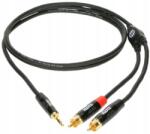 KLOTZ kábel, Mini Jack 3, 5mm - 2x RCA Cinch, 0, 9m, aranyozott csatlakozók, német gyártmány (KY7-090)