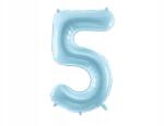 Party Deco Fólia lufi ''5'', 86cm, világos kék