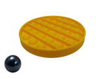 DEPOX Jucarie antistres, Pop it, silicon, 13 cm, galben, bila marble inclusa (0156)