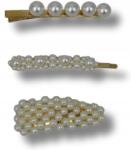  3 Db-os Hajcsat Szett, arany gyöngyökkel (7rT SPINKA KOMUNIA ŚLUB CHRZEST IMPREZA)