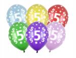 Party Deco Lufik, 30cm, 5th Birthday, Metallic Mix, 6 db
