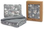 Sensillo 2 részes pamut-muszlin ágynemű szett díszdobozban - Szürke erdei állatok