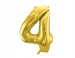 Party Deco Fólia lufi "4", 72cm, világos arany