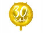 Party Deco Fólia lufi 30th Birthday, arany, 45cm