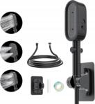  Zuhanyfej 1, 5 méteres tömlővel, különböző funkciókkal, fekete szett tartóval (X001XCQMBD)