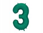 Party Deco Fólia lufi, Size 3, 86cm, üvegzöld, héliummal is