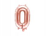 Party Deco Fólia lufi '0' szám, Size 35cm, rózsaszín arany