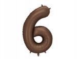 Party Deco Fólia lufi "6", 86cm, mocca