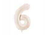 Party Deco Fólia lufi, Size 86cm, világos bézs, 6-os számjegy