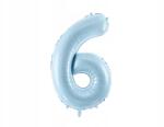 Party Deco Fólia lufi "6", 72cm, világos kék