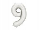 Party Deco Fólia lufi, Size 9, 86cm, ezüst, szatén