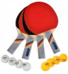 JOOLA Team School Asztalitenisz Ütő Szett, 4 ütő, 8 labda (54825)