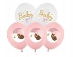 Party Deco Lufik 30cm, Baby girl, mix (1 op. 6 db)