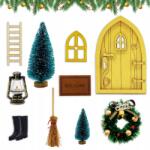  Karácsonyi figurák, karácsonyi díszek, lámpa, asztaldísz, karácsonyfa, 10 db (X001NXNDTV)