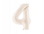 Party Deco Fólia lufi "4", 86cm, világos bézs