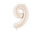 Party Deco Fólia lufi "9", 86cm, világos bézs