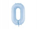 Party Deco Fólia lufi "0", 86cm, ködös kék