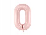 Party Deco Fólia lufi "0", 72cm, világos rózsaszín, héliummal is felfújható